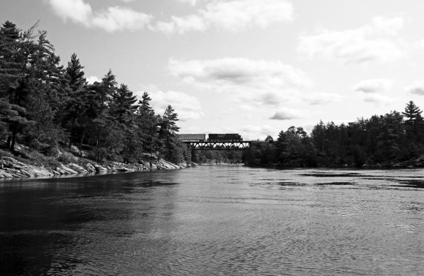 Canadian Pacific Train Black And White by Deb Oppermann